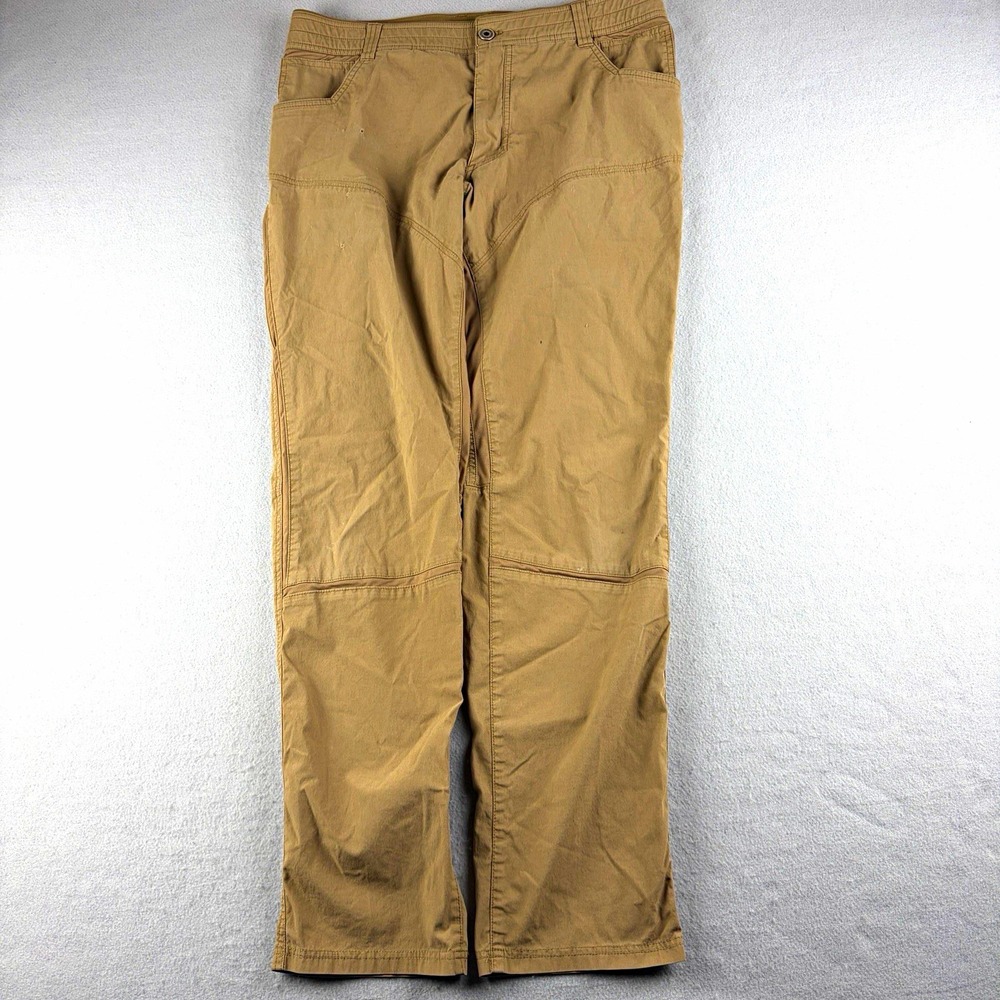 Kuhl Free Radikl Stretch Pants Khaki Men's 36x34 Fits 34x32 Outdoor Hiking